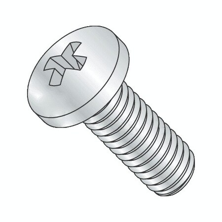 #10-32 X 1-1/4 In Phillips Pan Machine Screw, Zinc Plated Steel, 4000 PK